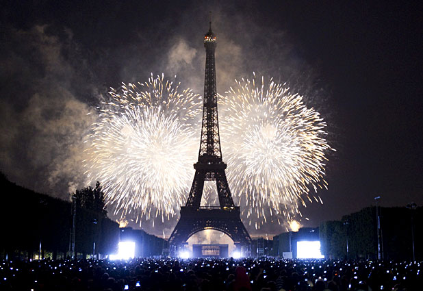 France Celebrates With Fireworks the Bastille Day 