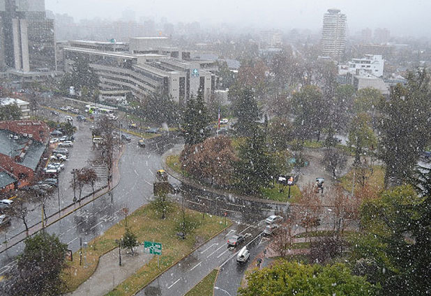 Nieve en Santiago 