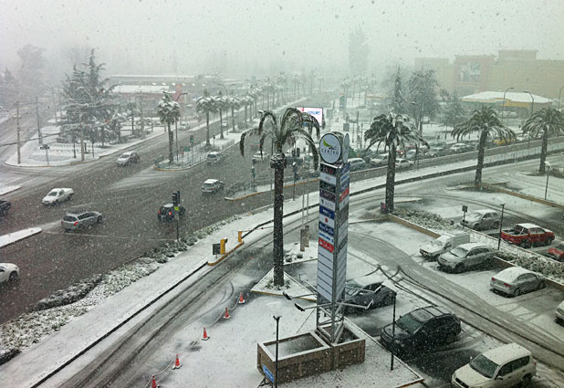 Nieve en Santiago por lectores de Emol 