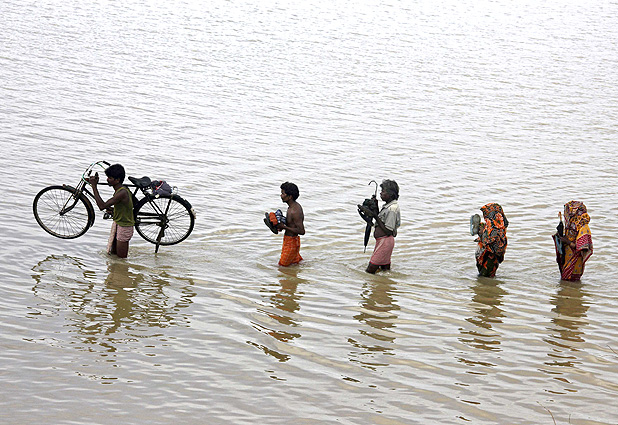 India: Floodwaters at Ganjam district  